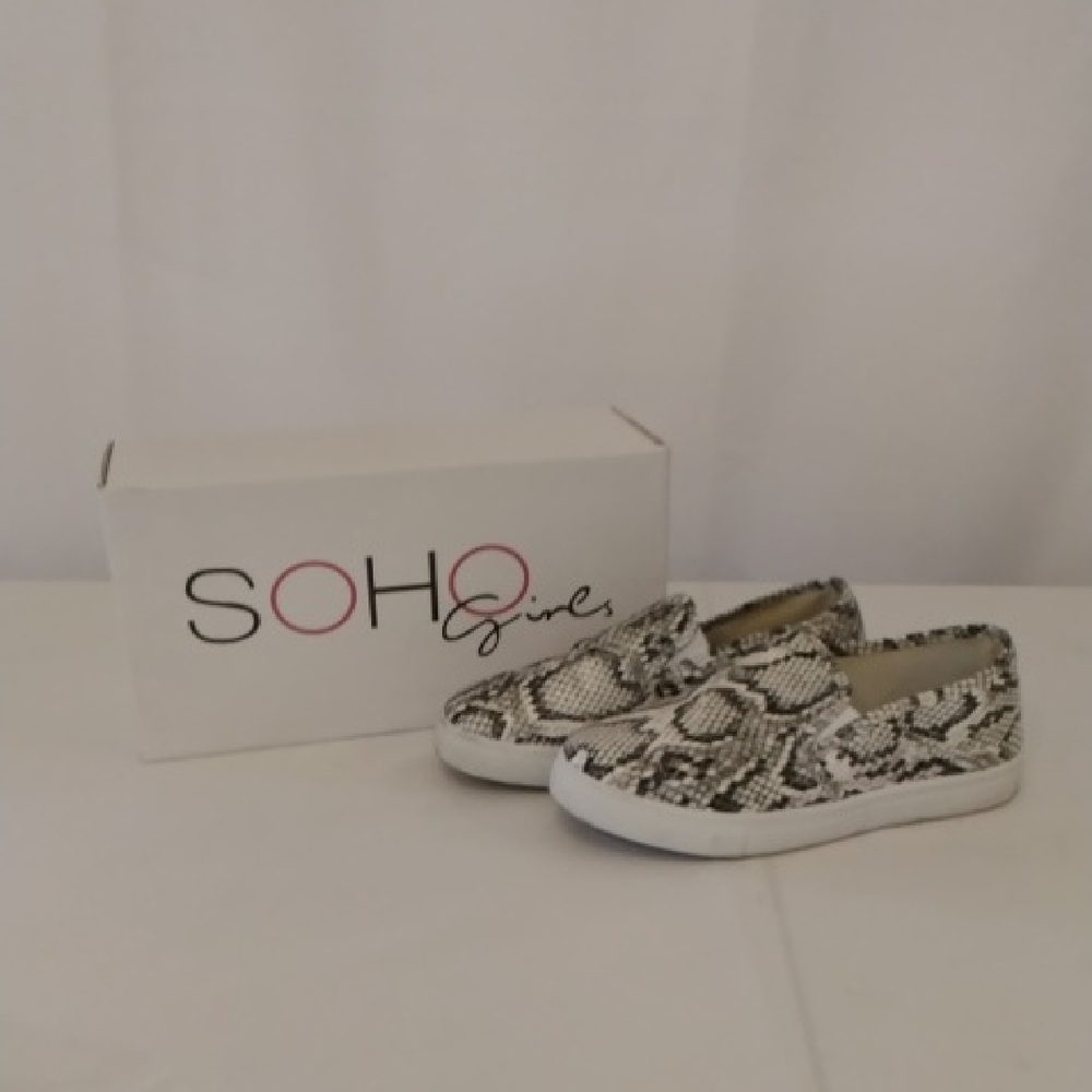 Soho Girls Black and White Snake Pattern Sneakers